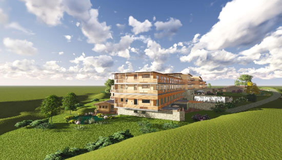 Visualisierung des Hotels südlich der Schongauer Straße